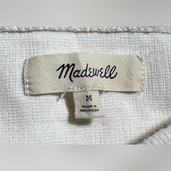 Madewell Crosshatch Ruffled Top in Cream - Picture 3 of 4